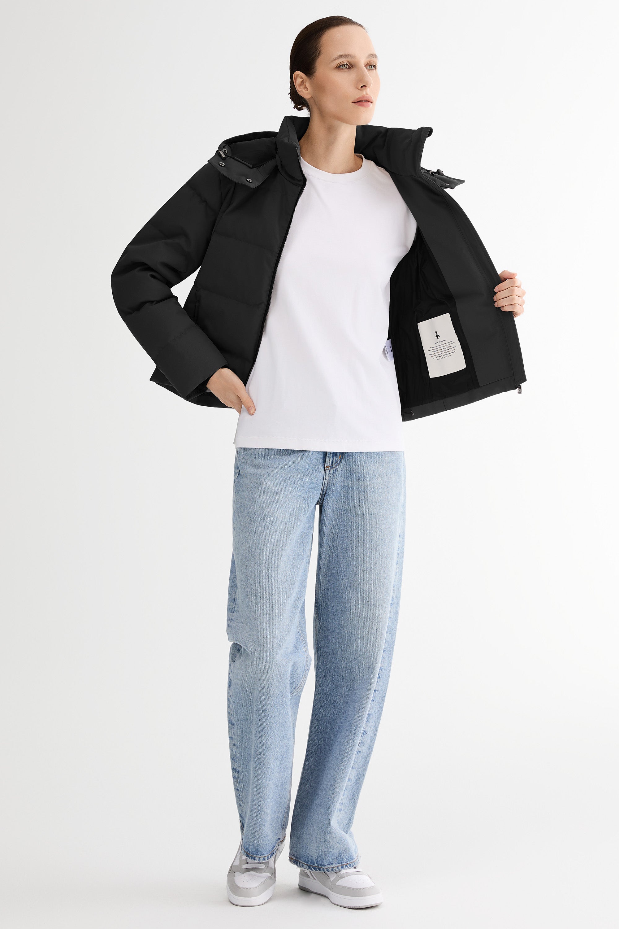 CityForm Short Detachable Hood Down Jacket orolay #color_black