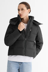 CityForm Short Detachable Hood Down Jacket orolay #color_black