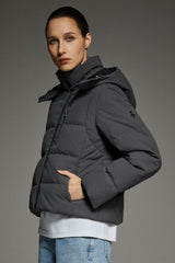 CityForm Short Detachable Hood Down Jacket orolay #color_darkgray