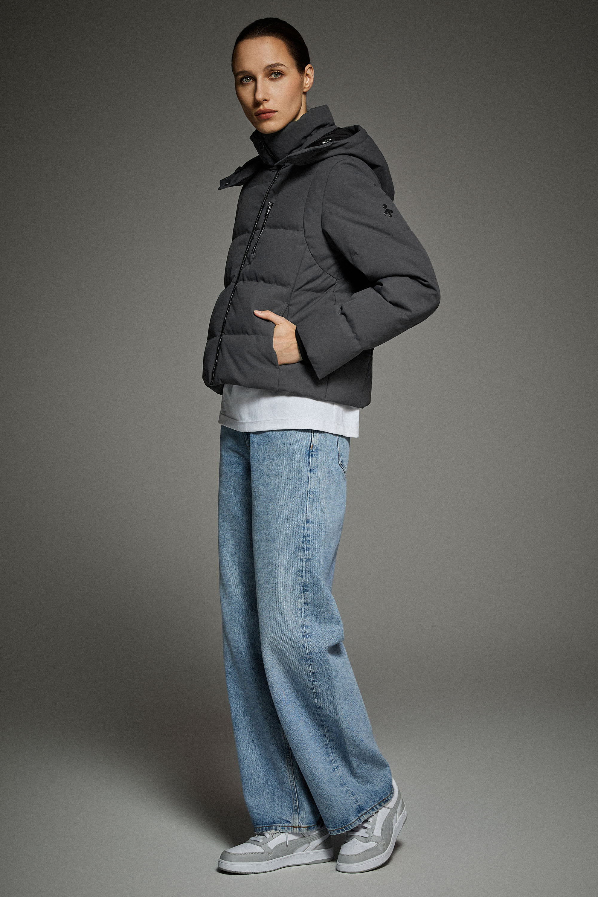 CityForm Short Detachable Hood Down Jacket orolay #color_darkgray