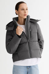 CityForm Short Detachable Hood Down Jacket orolay #color_darkgray