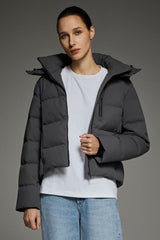CityForm Short Detachable Hood Down Jacket orolay #color_darkgray