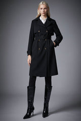 Classic Double-Breasted Lapel Hudson Trench #color_black