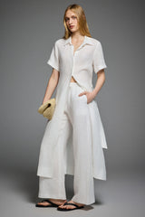 Classic Linen Maxi Dress Orolay #color_white