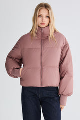 Down Coat-Orolay-Puff-O Classics Short Oversized Down Coat-#color_ Pink