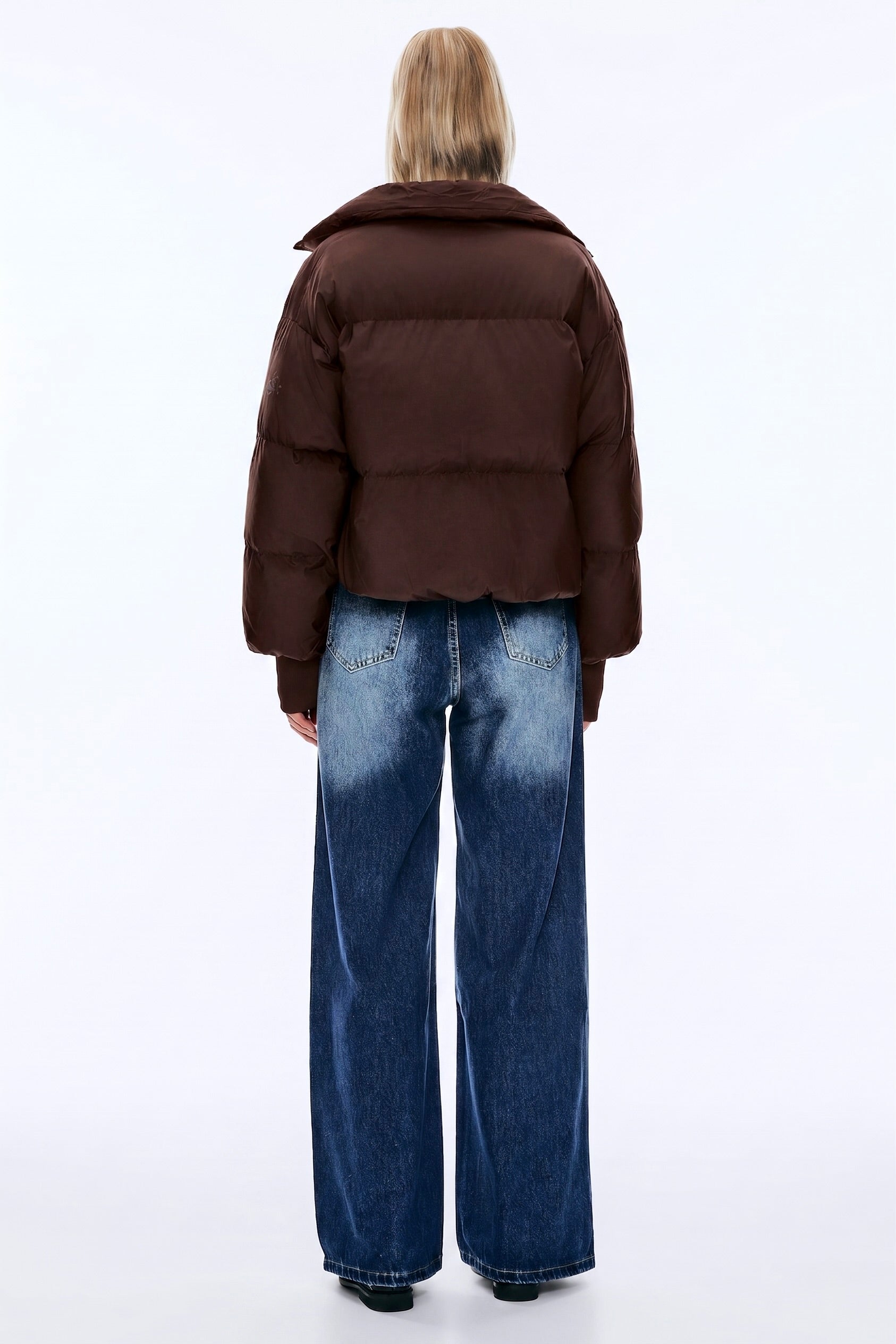 Down Coat-Orolay-Puff-O Classics Short Oversized Down Coat-#color_dark brown