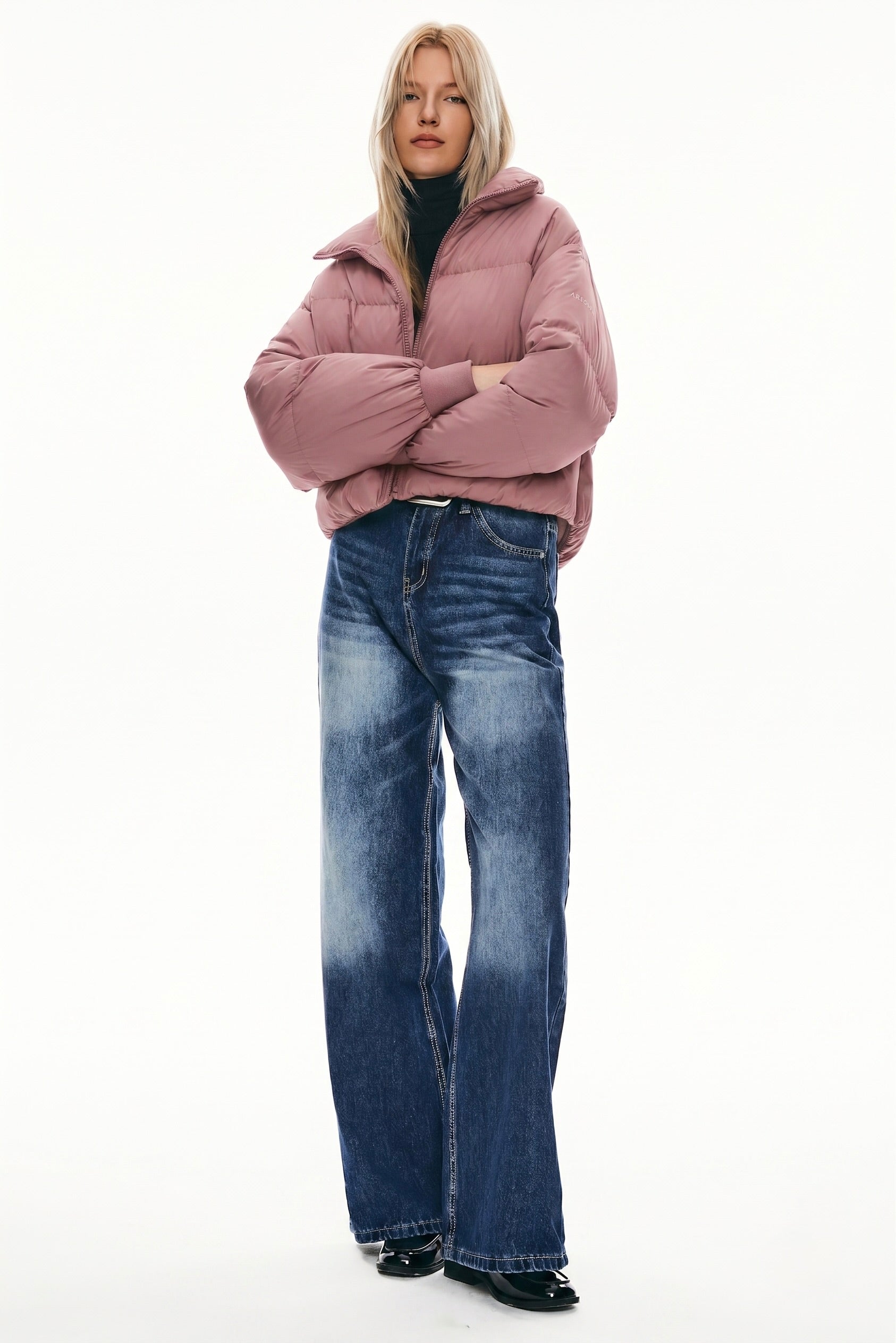 Down Coat-Orolay-Puff-O Classics Short Oversized Down Coat-#color_ Pink