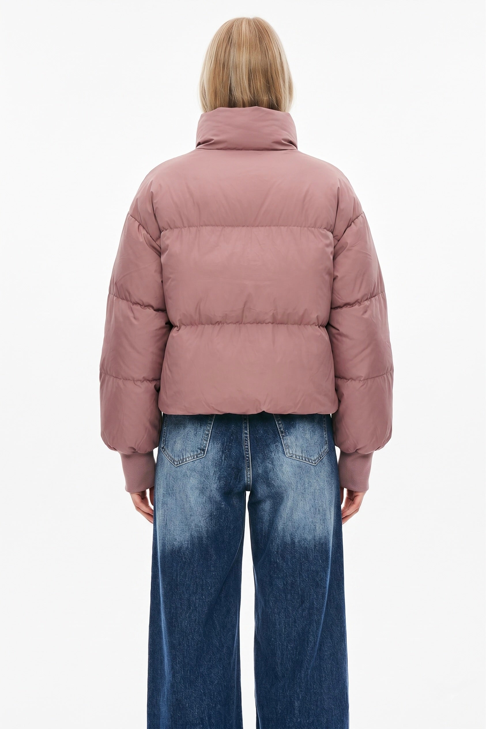 Down Coat-Orolay-Puff-O Classics Short Oversized Down Coat-#color_ Pink