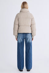 Down Coat-Orolay-Puff-O Classics Short Oversized Down Coat-#color_ Taupe