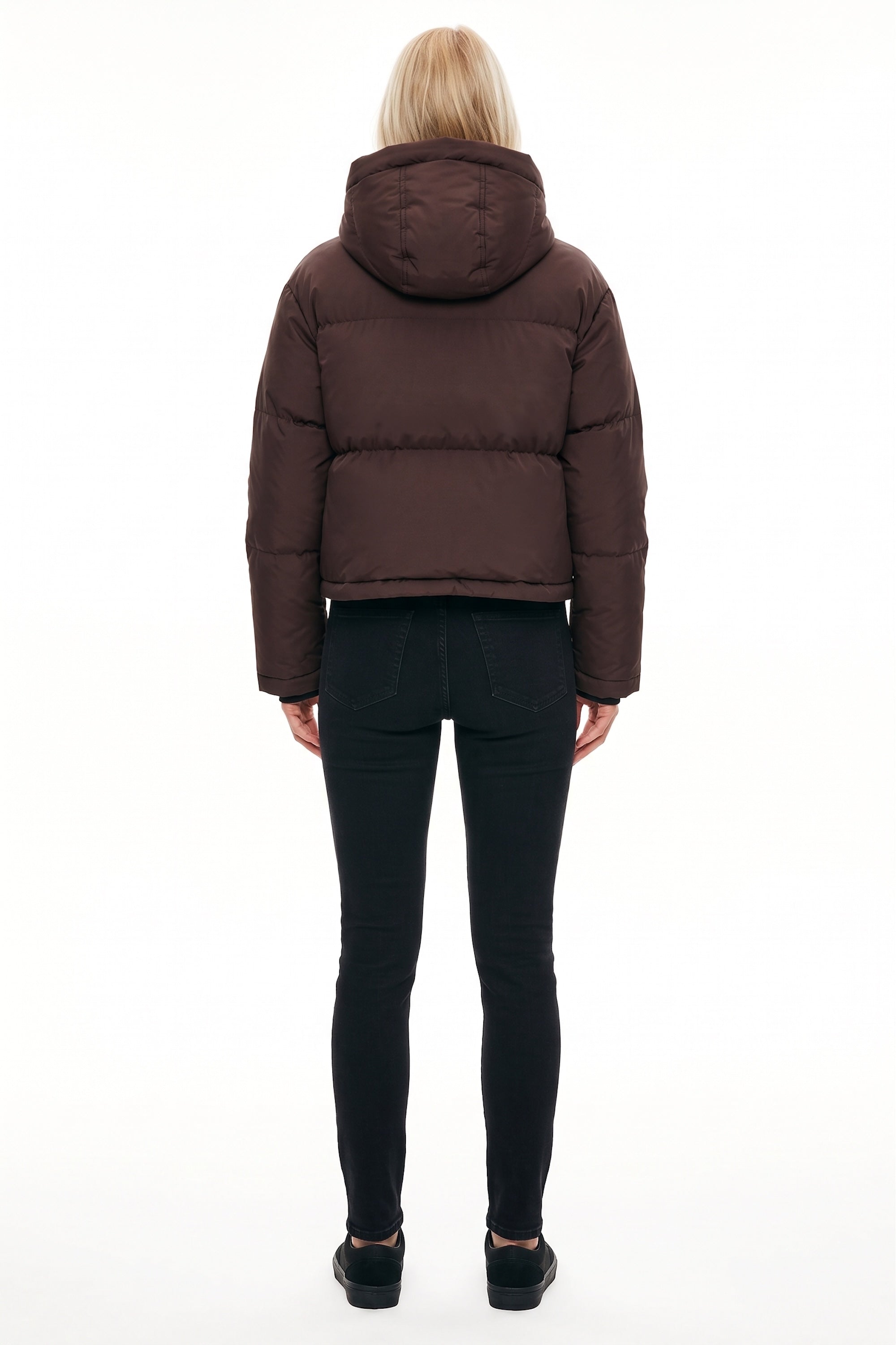 orolay Cropped Puffer Jacket Winter Quilted #color_coffee