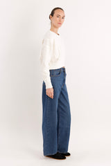 Cropped Knit Sweater #Color_white