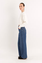 Cropped Knit Sweater #Color_white