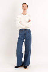 Cropped Knit Sweater #Color_white