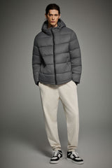 Essential Hooded Puffer Jacket with Quilted Finish OROLAY #color_gray