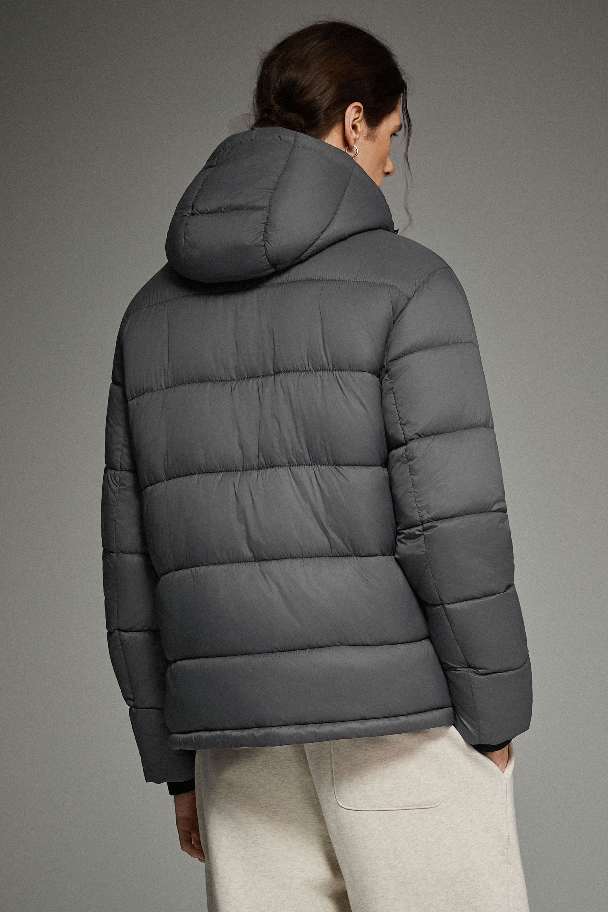 Essential Hooded Puffer Jacket with Quilted Finish OROLAY #color_gray