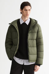 Essential Hooded Puffer Jacket with Quilted Finish OROLAY #color_olive