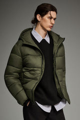 Essential Hooded Puffer Jacket with Quilted Finish OROLAY #color_olive