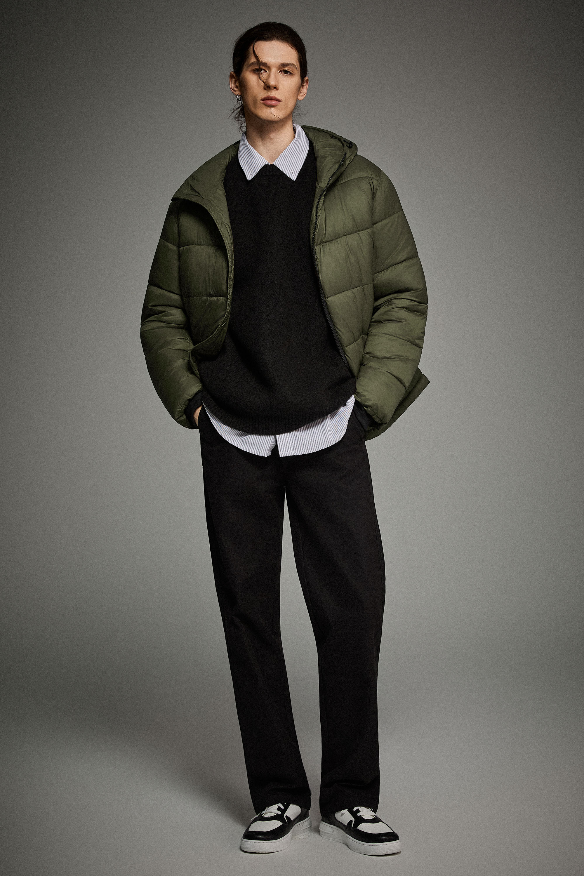 Essential Hooded Puffer Jacket with Quilted Finish OROLAY #color_olive