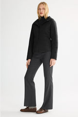 Flattering Quilted Puffer Lightweight Jacket with Hood #color_black