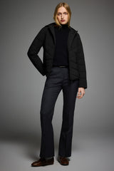 Flattering Quilted Puffer Lightweight Jacket with Hood #color_black