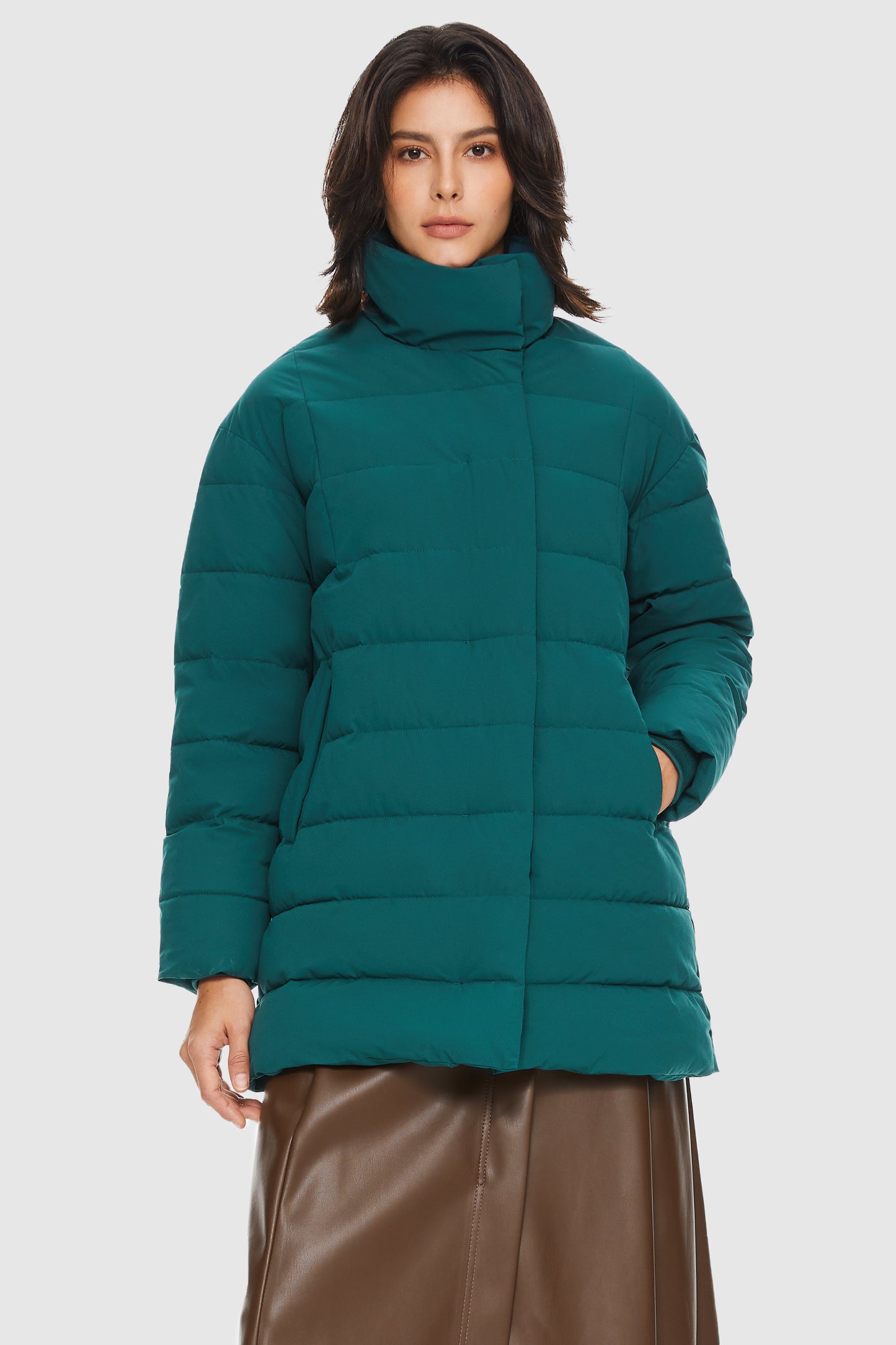 Quilted Mid-Length Heated Coat