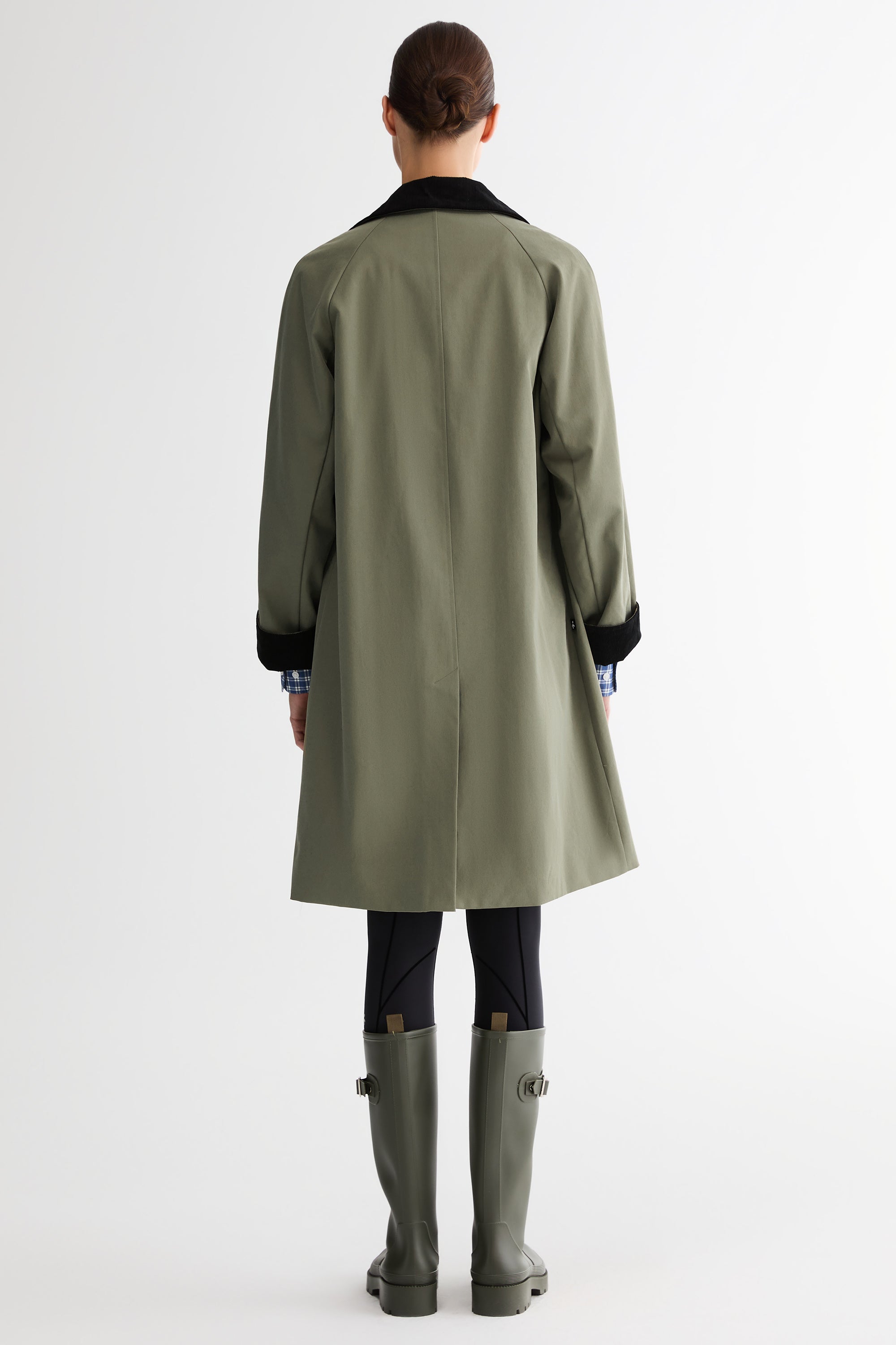 Casual Oversized Trench Coat Orolay #color_green