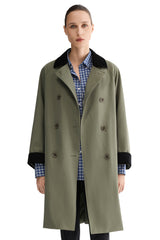 Casual Oversized Trench Coat Orolay #color_green