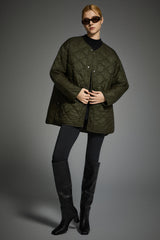 Oversized Quilted Drop-Shoulder Jacket Orolay #color_olive