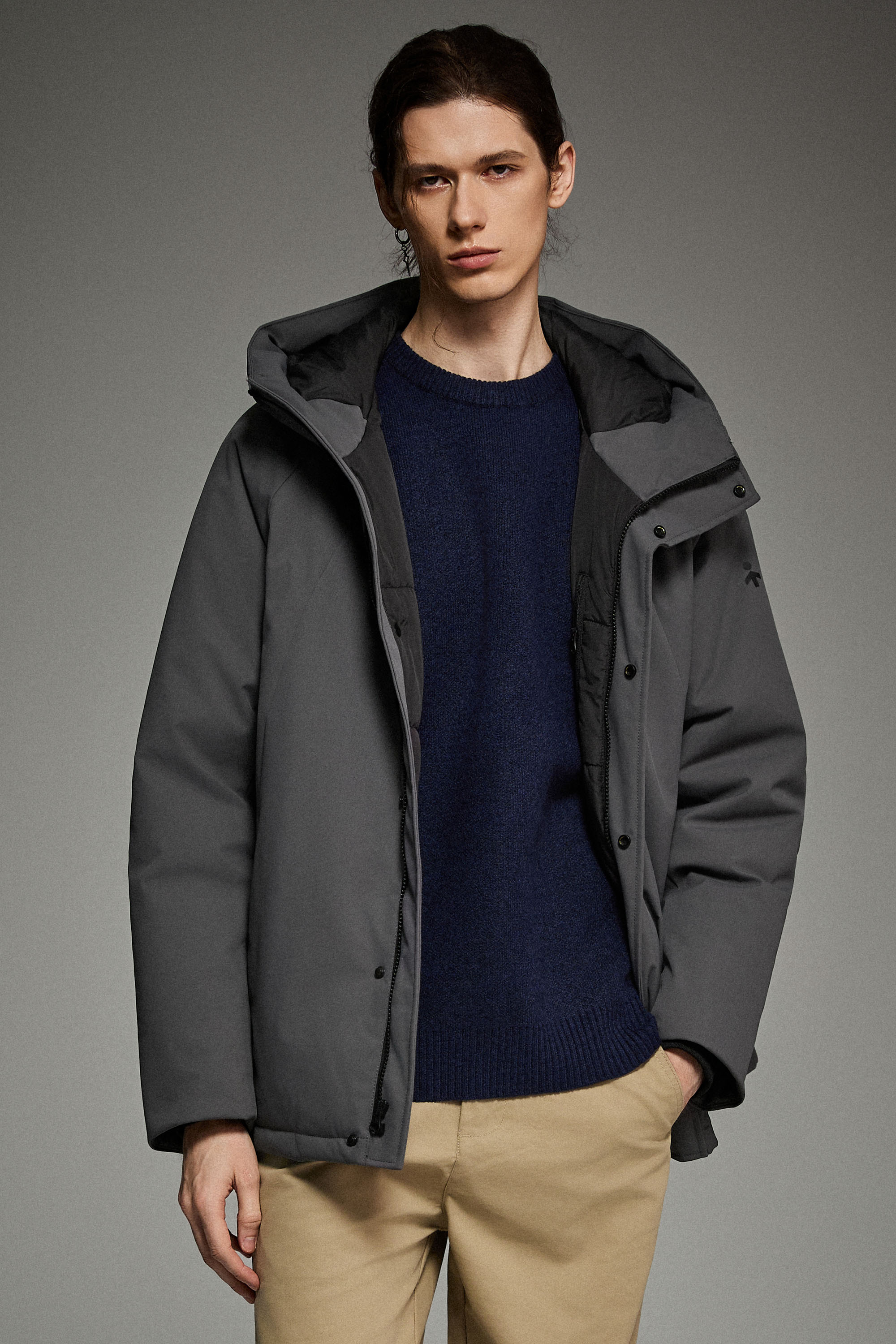 Hooded Lightweight Cropped Everyday Puffer Orolay #color_gray