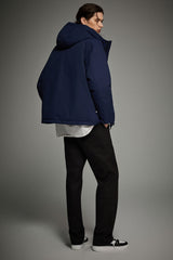 Hooded Lightweight Cropped Everyday Puffer Orolay #color_navy