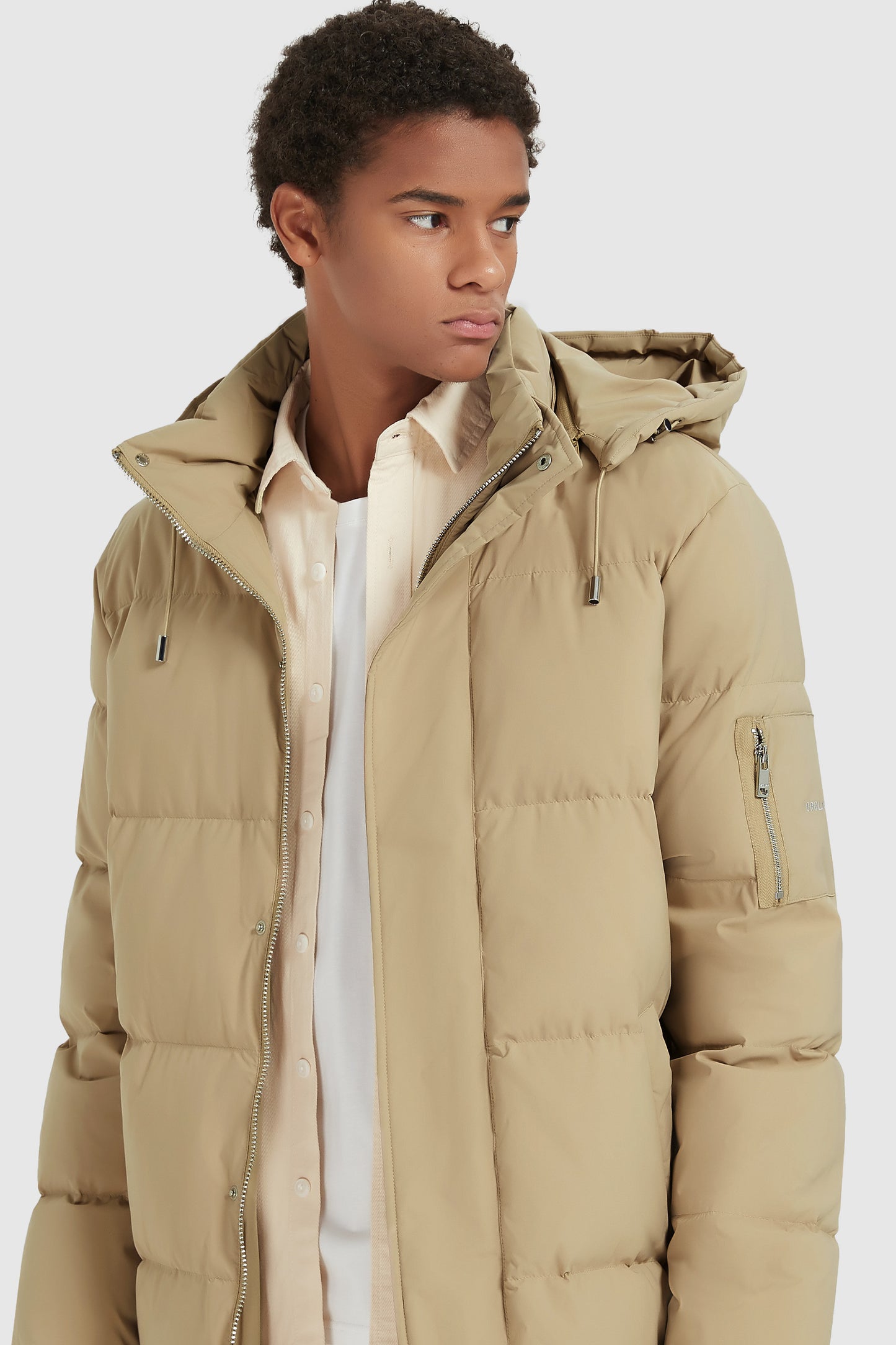 Zip Up Snap Button Thickened Down Jacket