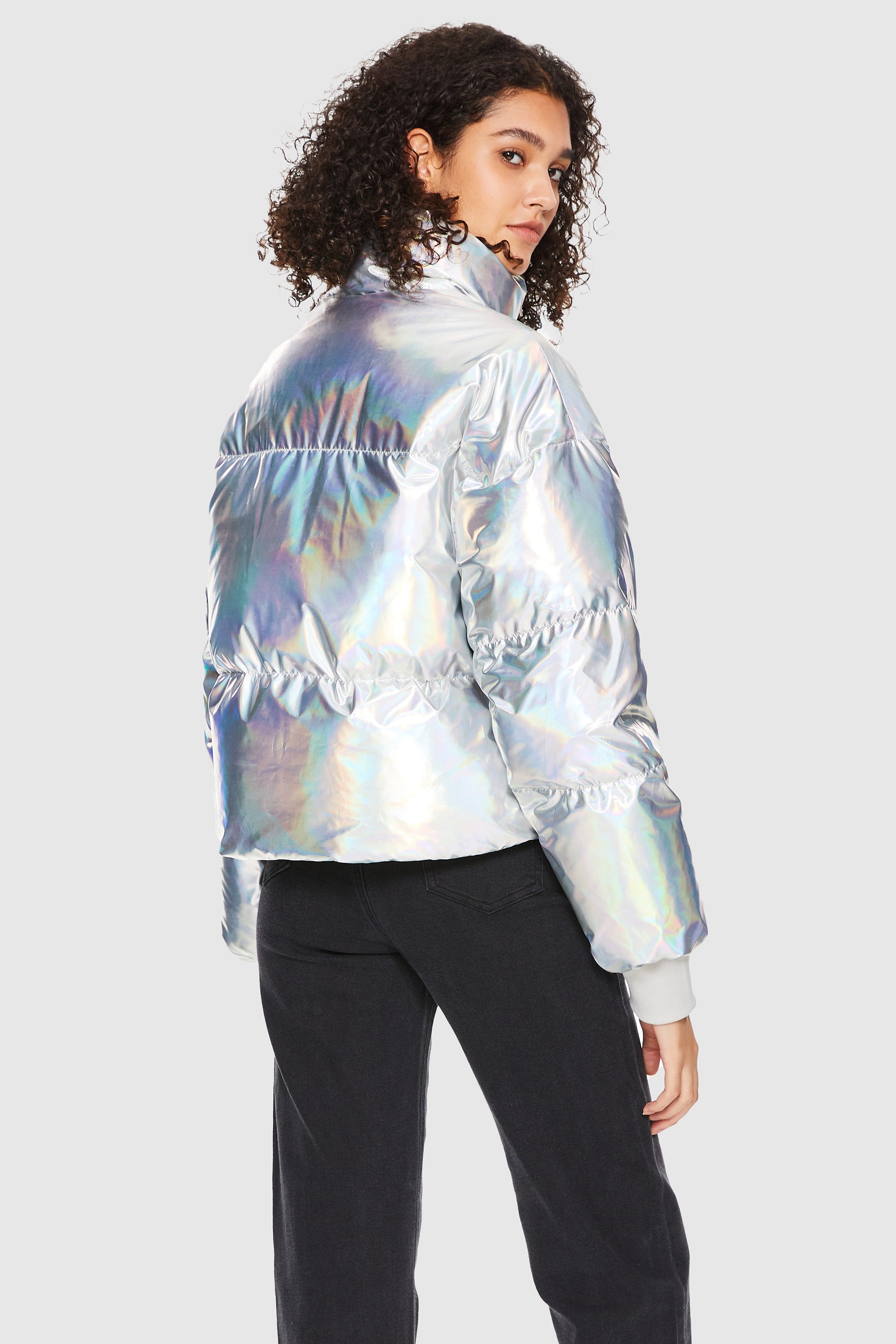 Orolay Mirror Silver Shiny Puffer Jacket Metallic Silver / M