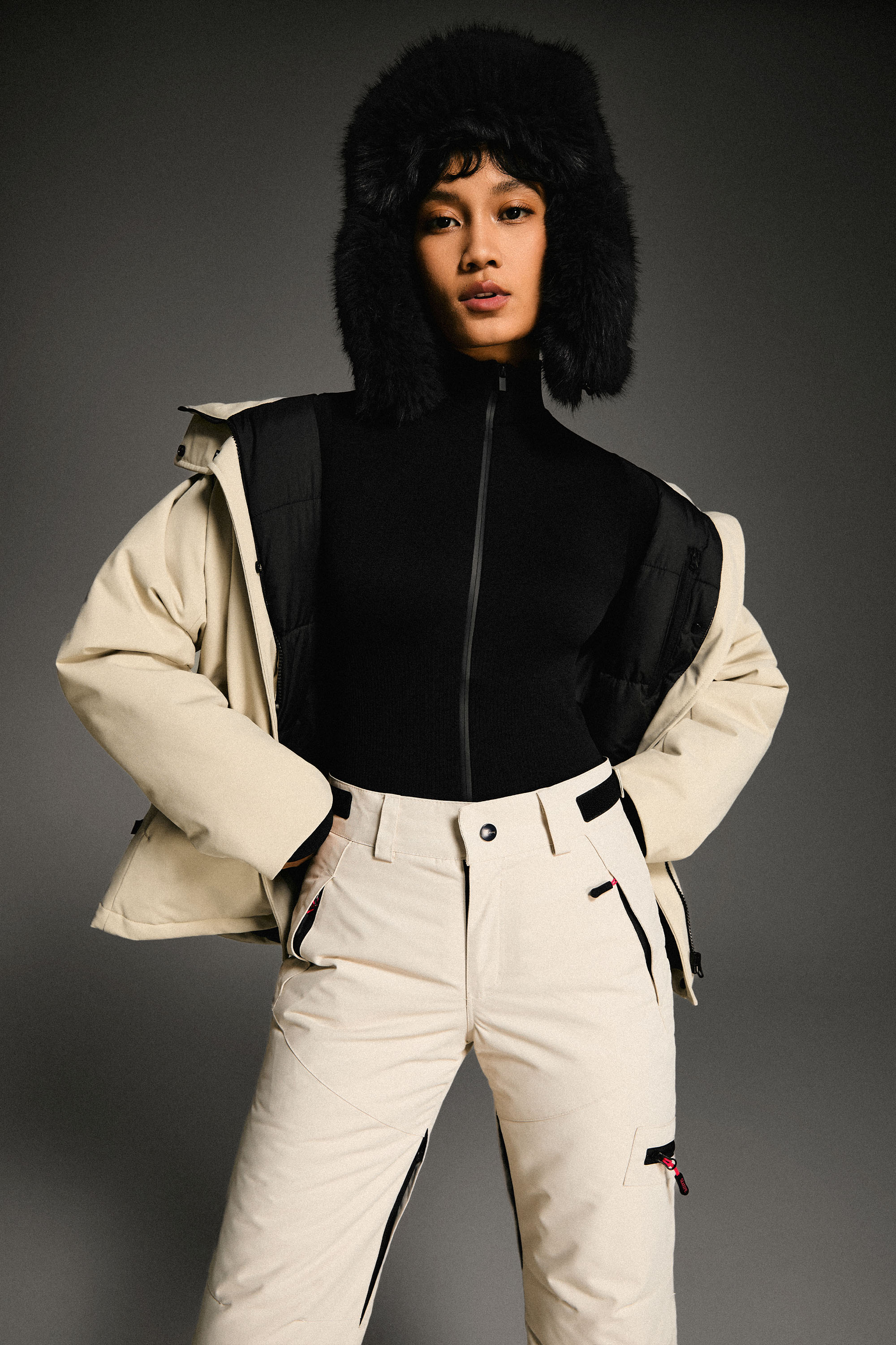 Lightweight Cropped Everyday Parka Jacket orolay #color_beige