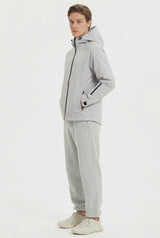 Zip Up Men Rain Jacket Lightweight Hooded Windbreaker orolay #color_gray
