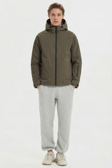 Zip Up Men Rain Jacket Lightweight Hooded Windbreaker orolay #color_olive