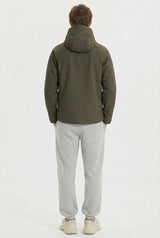 Zip Up Men Rain Jacket Lightweight Hooded Windbreaker orolay #color_olive