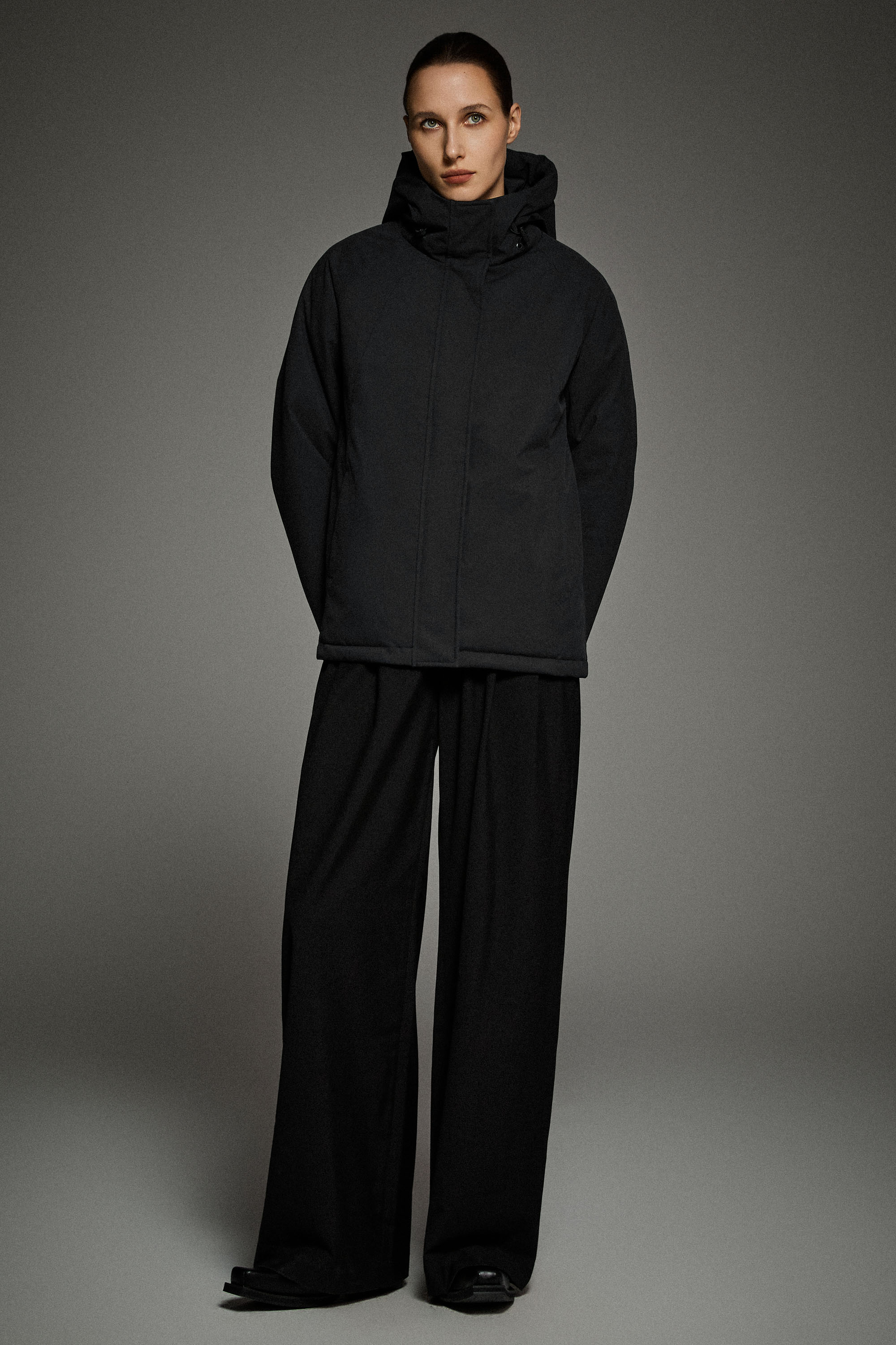 Lightweight Cropped Everyday Parka Jacket orolay #color_black