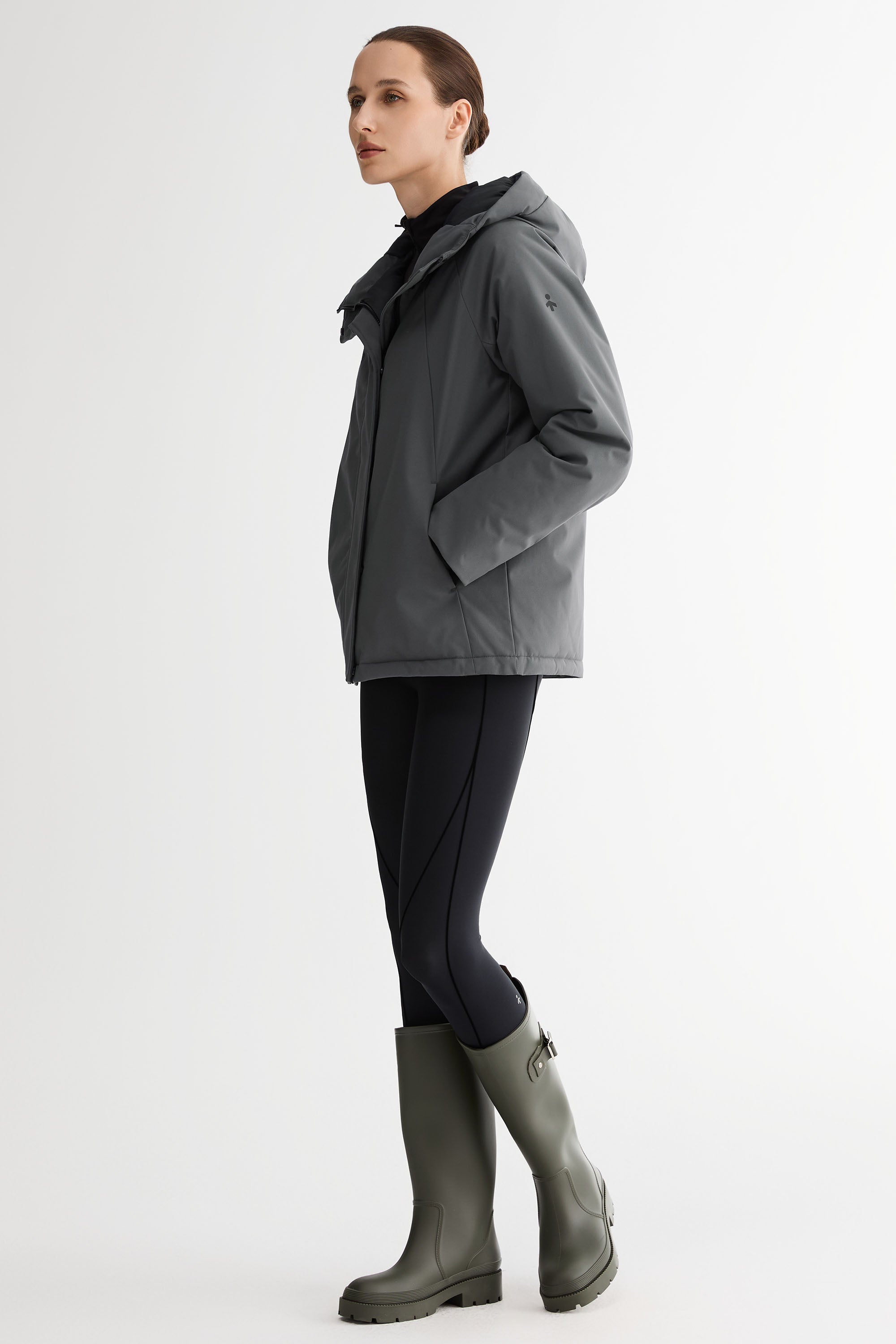 Lightweight Cropped Everyday Parka Jacket orolay #color_gray