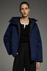 Lightweight Cropped Everyday Parka Jacket orolay #color_navy