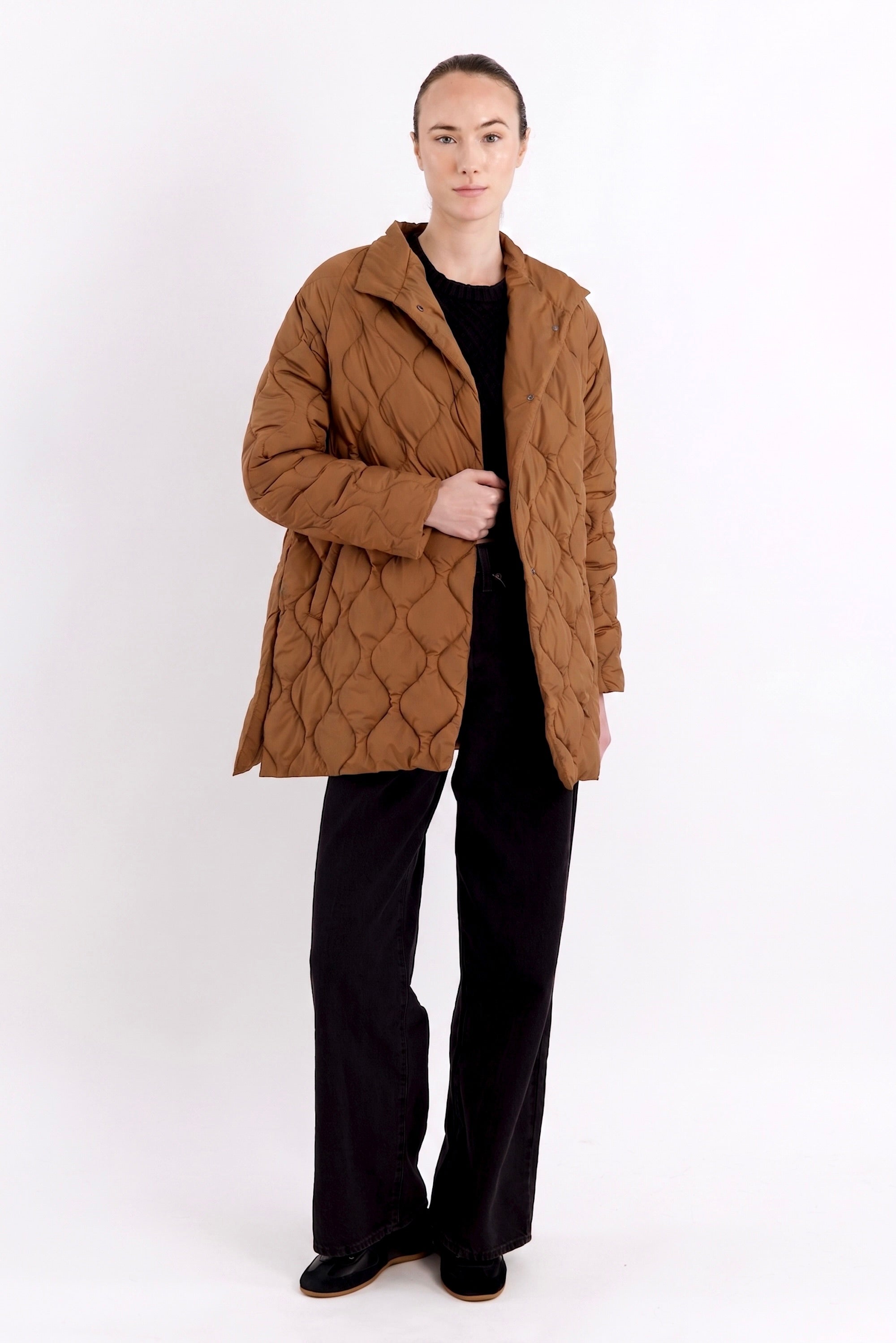 Orolay-Lightweight Long-Sleeve Puffer Jacket-#color_coffee