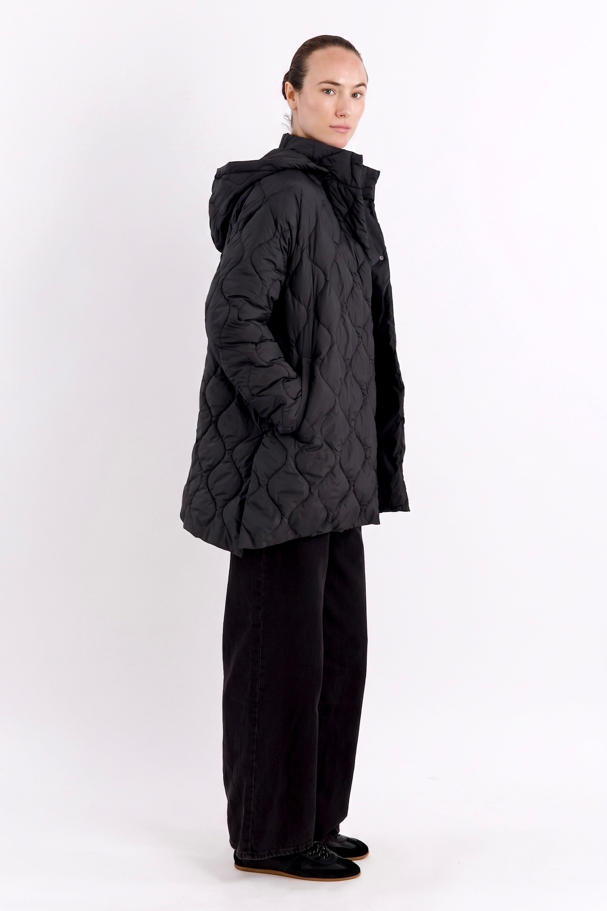 Orolay-Lightweight Long-Sleeve Puffer Jacket-#color_Black