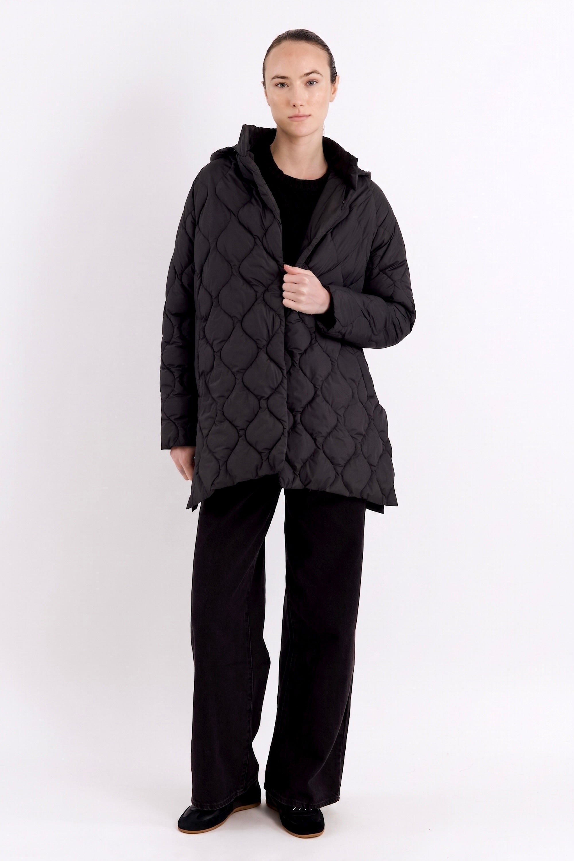 Orolay-Lightweight Long-Sleeve Puffer Jacket-#color_Black