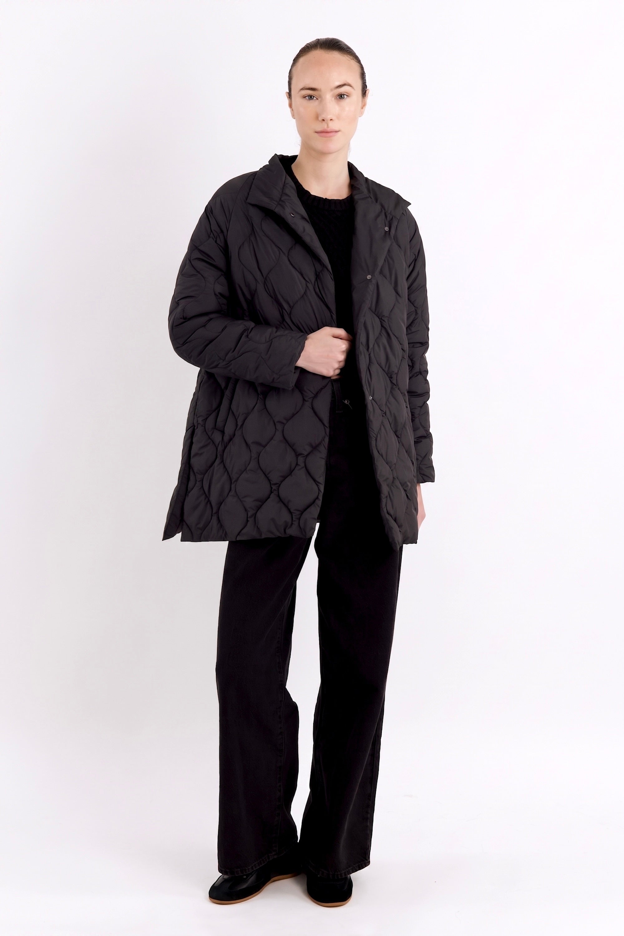 Orolay-Lightweight Long-Sleeve Puffer Jacket-#color_Black
