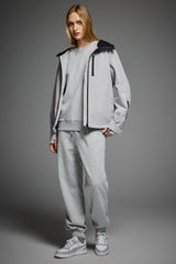 OROLAY Zip Up Rain Jacket Lightweight Hooded Windbreaker #color_gray