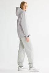 OROLAY Zip Up Rain Jacket Lightweight Hooded Windbreaker #color_gray