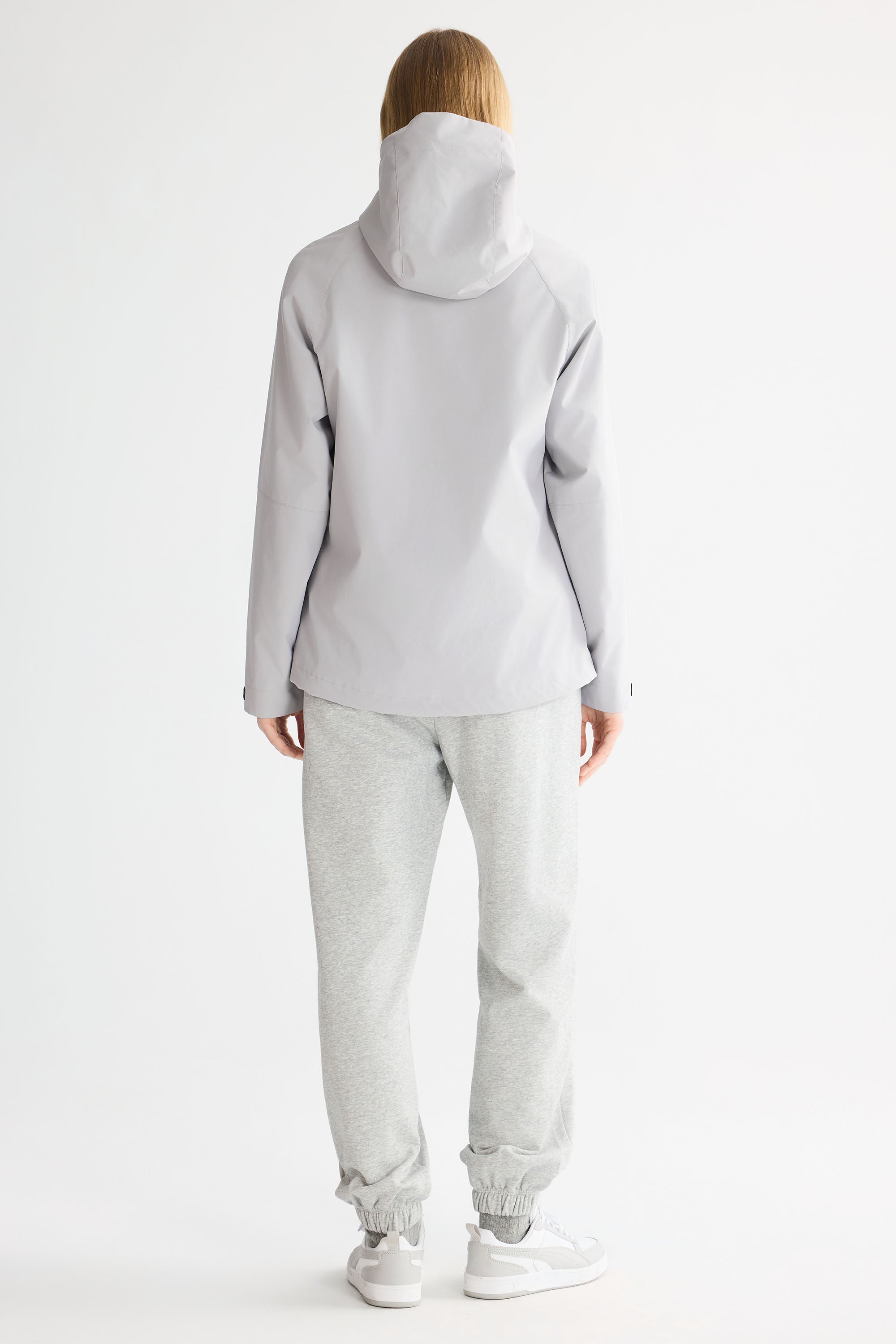 OROLAY Zip Up Rain Jacket Lightweight Hooded Windbreaker #color_gray