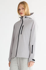 OROLAY Zip Up Rain Jacket Lightweight Hooded Windbreaker #color_gray