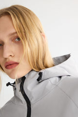 OROLAY Zip Up Rain Jacket Lightweight Hooded Windbreaker #color_gray