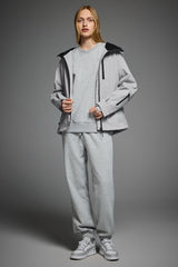 OROLAY Zip Up Rain Jacket Lightweight Hooded Windbreaker #color_gray