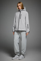 OROLAY Zip Up Rain Jacket Lightweight Hooded Windbreaker #color_gray